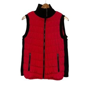 Calvin Klein High Collar Red Black Puffer Vest NWT Size‎ S